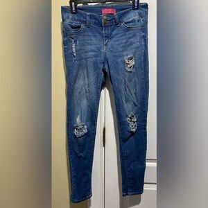 Wax Jean Women's Ripped Skinny Jeans - Blue